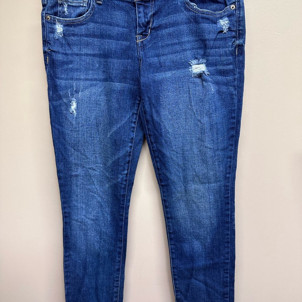Aeropostale Bayla Skinny Jeans Dark Wash Distressed Denim Womens 9/10 Reg